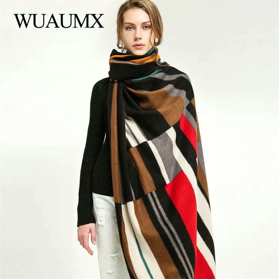 Wuaumx Autumn Winter Warm Cashmere Scarf For Women Stripe Pattern Women's Scarves Ladies Wraps and Shawls Neckerchief 180*90cm
Wuaumx Autumn Winter Warm Cashmere Scarf For Women Stripe Pattern Women's Scarves Ladies Wraps and Shawls Neckerchief 180*90cm