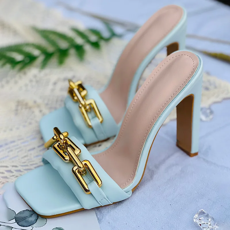 Summer High Heels Women's Slippers 2021 New Fashion Ladies Shoes Square Toe Metal Chain Woman Slides Plus Size Female Footwear
Summer High Heels Women's Slippers 2021 New Fashion Ladies Shoes Square Toe Metal Chain Woman Slides Plus Size Female Footwear