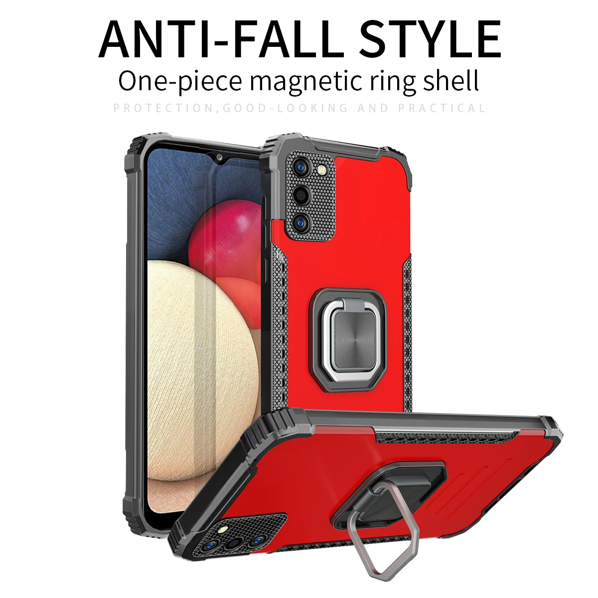 Magnetic Metal Ring Stand Armor Shockproof Case For Samsung Galaxy A02S European Version TPU Frame Aluminum Alloy Back Cover
Magnetic Metal Ring Stand Armor Shockproof Case For Samsung Galaxy A02S European Version TPU Frame Aluminum Alloy Back Cover