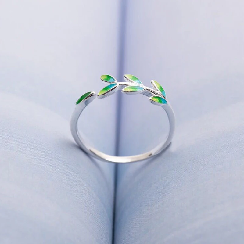Green Leaf Handmade Creative 925 Sterling Silver Temperament Personality Fashion Female Trendy Resizable Opening Rings
Green Leaf Handmade Creative 925 Sterling Silver Temperament Personality Fashion Female Trendy Resizable Opening Rings
