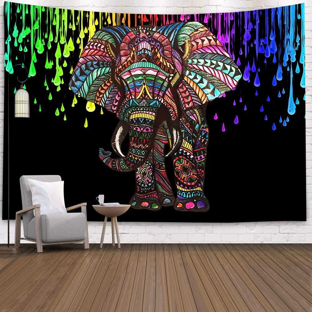 

Elephant Boho Mandala Tapestry Wall Hanging Witchcraft Wall Cloth Tapestries Art Psychedelic Hippie Tapestry Macrame Wall Carpe