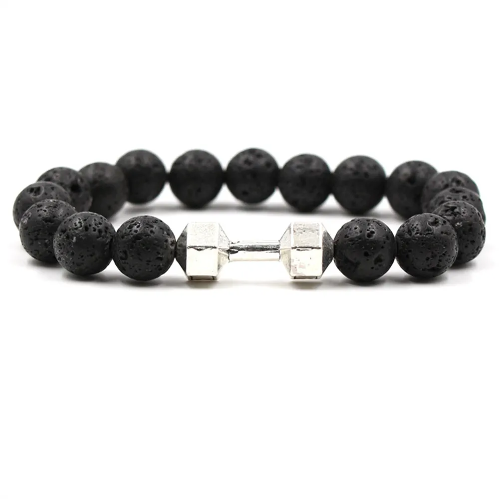 Natural Lava Volcanic Stone Dumbbell Single Circle Elastic Fashion Bracelet Jewelry
Natural Lava Volcanic Stone Dumbbell Single Circle Elastic Fashion Bracelet Jewelry