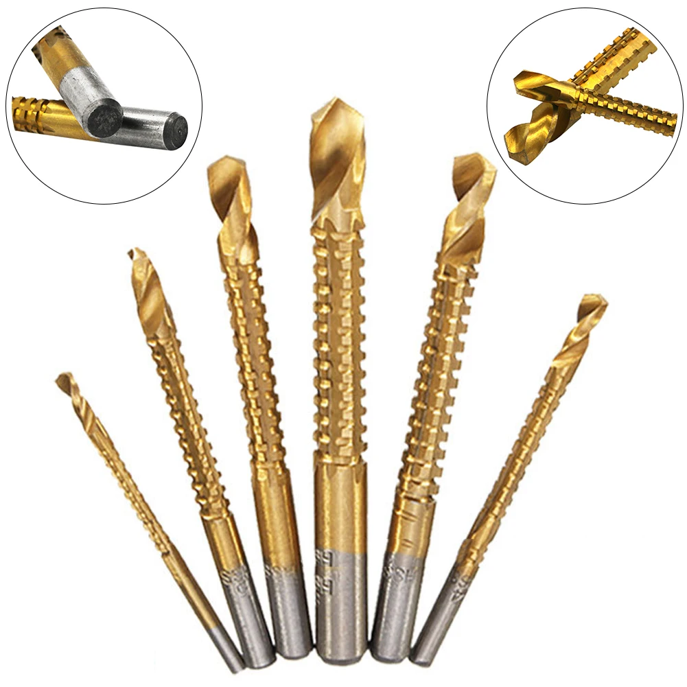 HSS 6Pcs Titanium Cobalt Drill Bit Set 3-8mm Spiral Screw Metric Composite Tap Drill Bit Wood Metal Hole Grooving Tools Kit
HSS 6Pcs Titanium Cobalt Drill Bit Set 3-8mm Spiral Screw Metric Composite Tap Drill Bit Wood Metal Hole Grooving Tools Kit