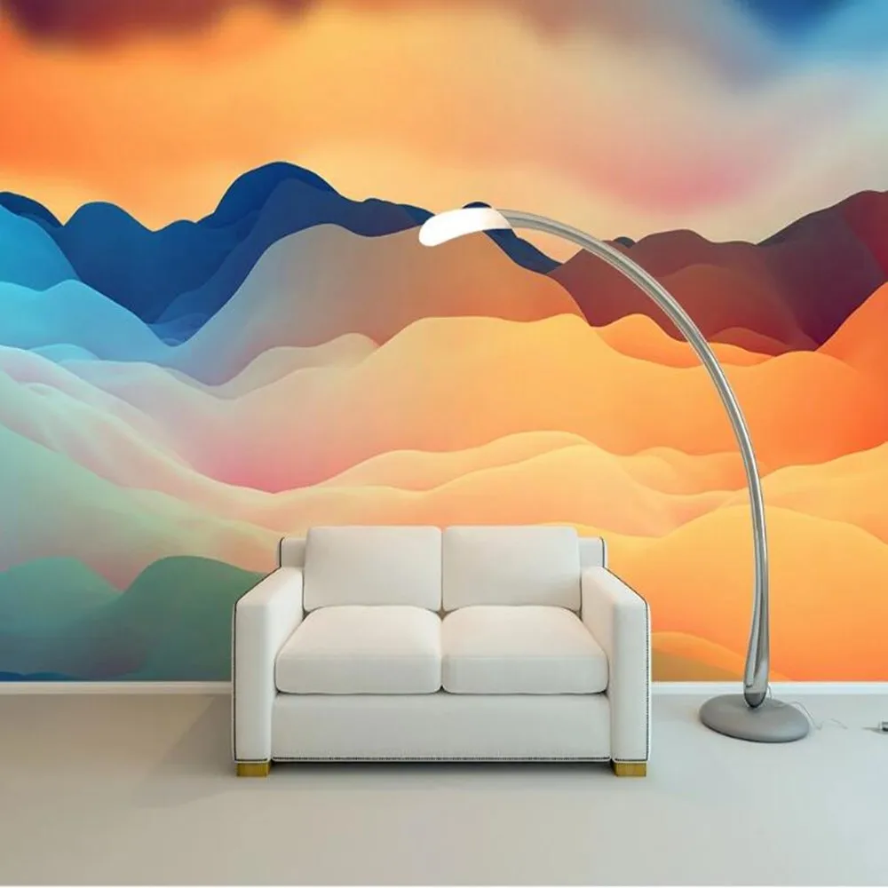 

milofi custom 3D view mountains landscape painting large TV background wallpaper mural
