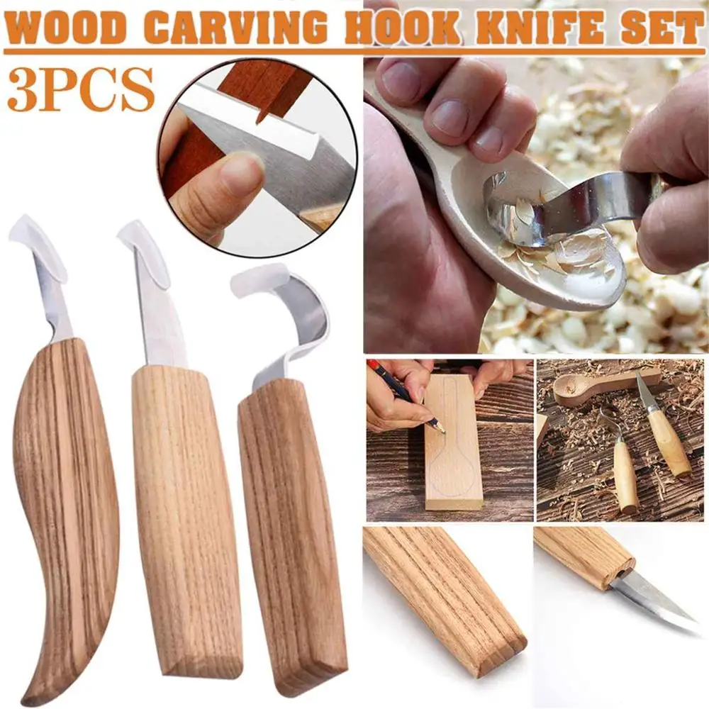 3pcs/set Stainless Steel Woodcarving Cutter High Strength Hooked Whittling Cutter Tool Sets Used for Cutting Wooden Spoons
3pcs/set Stainless Steel Woodcarving Cutter High Strength Hooked Whittling Cutter Tool Sets Used for Cutting Wooden Spoons