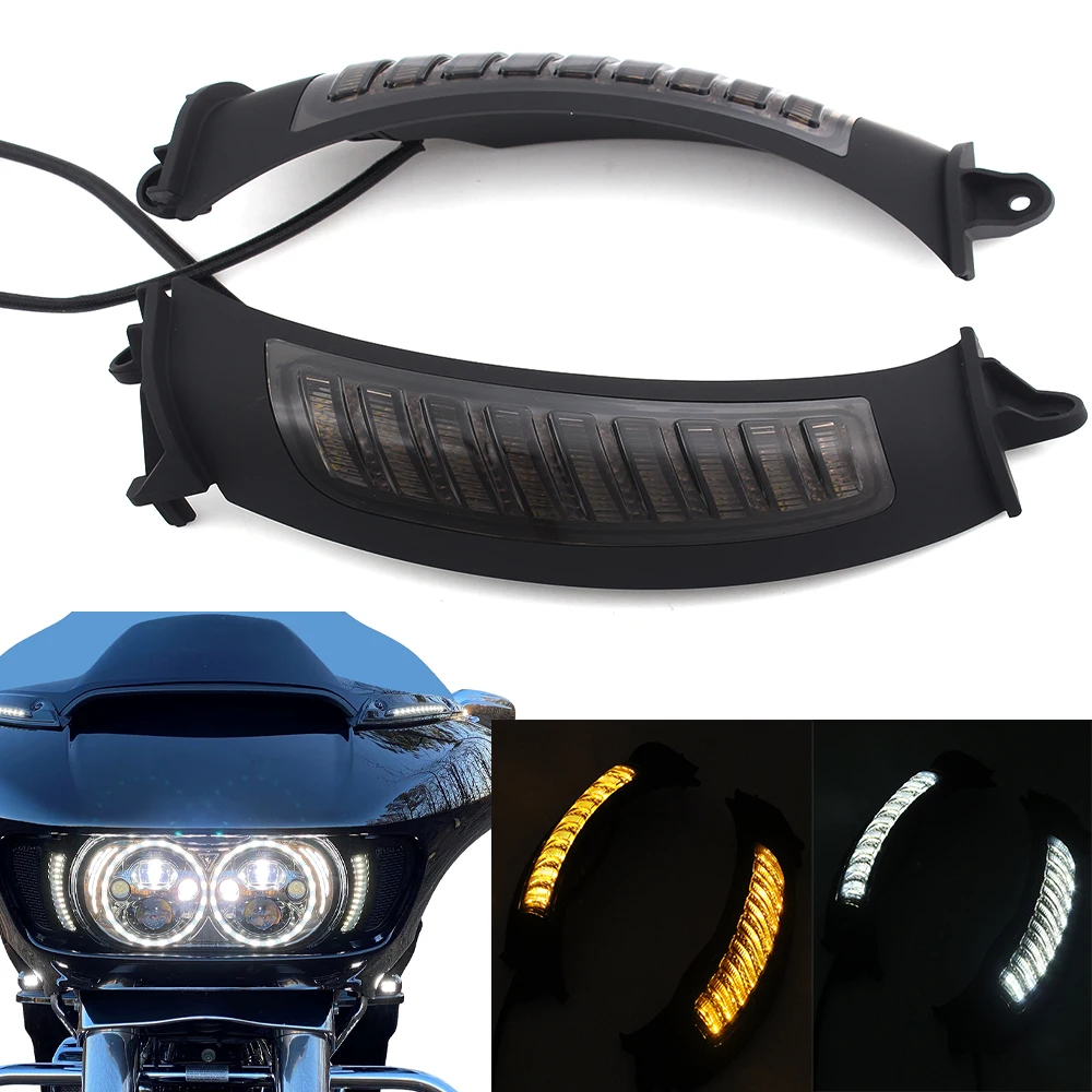 Motorcycle Lamp Front LED Amber Turn Signal Light Side Marker White DRL Running For Harley Road Glide 2015+ CVO Ultra FLTRU SE
Motorcycle Lamp Front LED Amber Turn Signal Light Side Marker White DRL Running For Harley Road Glide 2015+ CVO Ultra FLTRU SE