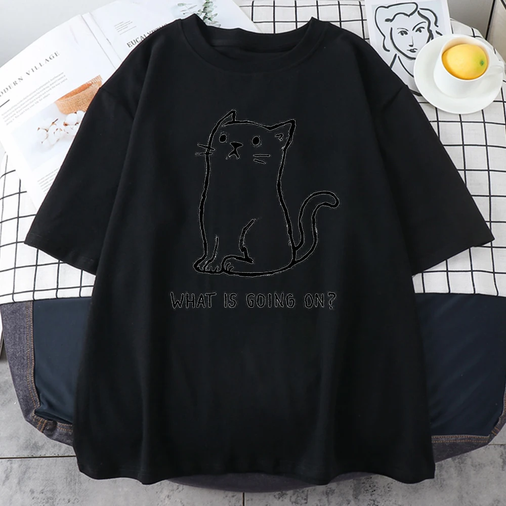 What Is Going On Prints Women T-Shirt Crewneck Breathable Short Sleeve Summer Comfortable T-Shirt Fashion Oversized Tshirts Male
What Is Going On Prints Women T-Shirt Crewneck Breathable Short Sleeve Summer Comfortable T-Shirt Fashion Oversized Tshirts Male