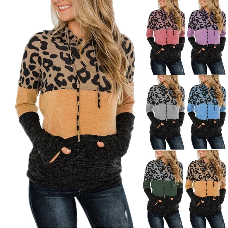 2020 New Autumn Spring Women Fleece Hooded Fashion Hoodies Patchwork Long Sleeve Female Casual Pullover Tops Leopard Loose
2020 New Autumn Spring Women Fleece Hooded Fashion Hoodies Patchwork Long Sleeve Female Casual Pullover Tops Leopard Loose