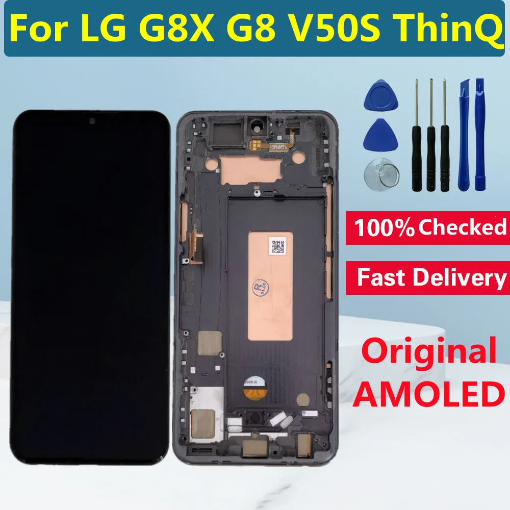 

Original AMOLED LCD Screen For LG G8X G8 V50S ThinQ LCD Display With Frame Touch Screen Digitizer For LG G8S LCD Replacement