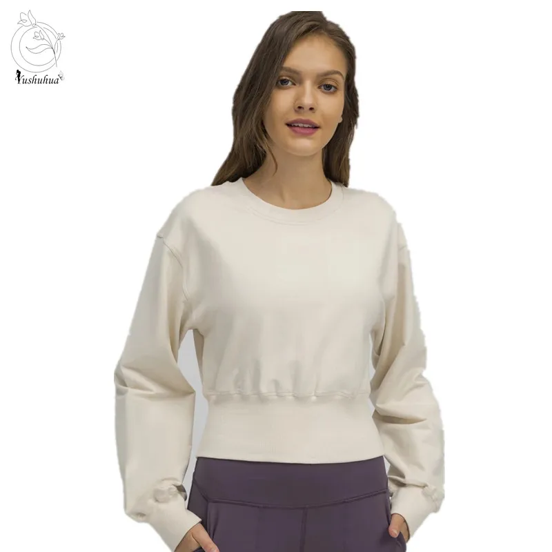 New Autumn Crew Neck Yoga Workout Sweatshirts Top Women Cotton Fitness Pullover Long Sleeve Sport Jersey with Ribbed Cuff
New Autumn Crew Neck Yoga Workout Sweatshirts Top Women Cotton Fitness Pullover Long Sleeve Sport Jersey with Ribbed Cuff
