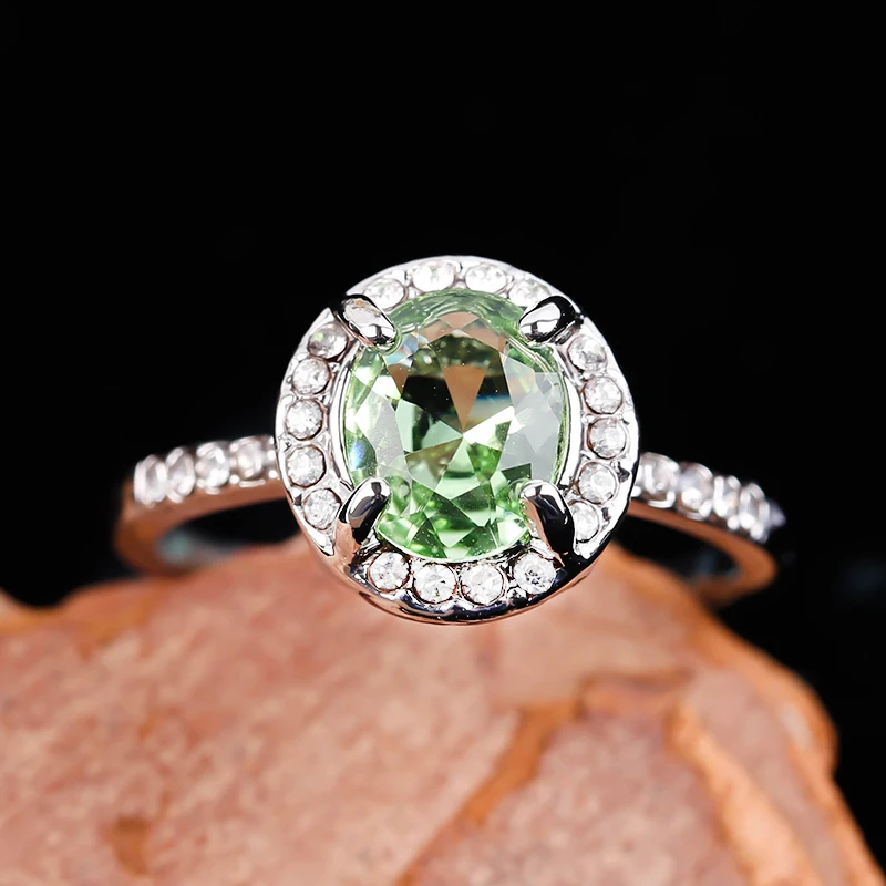 Fashion Oval Stone Wedding Rings For Women Simple Green Crystal Silver Color Jewelry Engagement Party Anniversary Gift
Fashion Oval Stone Wedding Rings For Women Simple Green Crystal Silver Color Jewelry Engagement Party Anniversary Gift