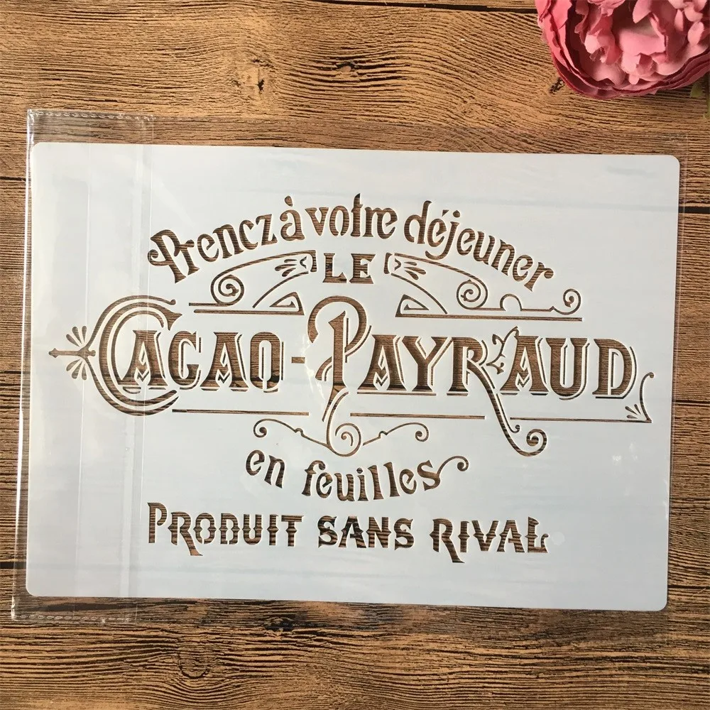 A4 29cm French Words DIY Layering Stencils Wall Painting Scrapbook Coloring Embossing Album Decorative Template
A4 29cm French Words DIY Layering Stencils Wall Painting Scrapbook Coloring Embossing Album Decorative Template