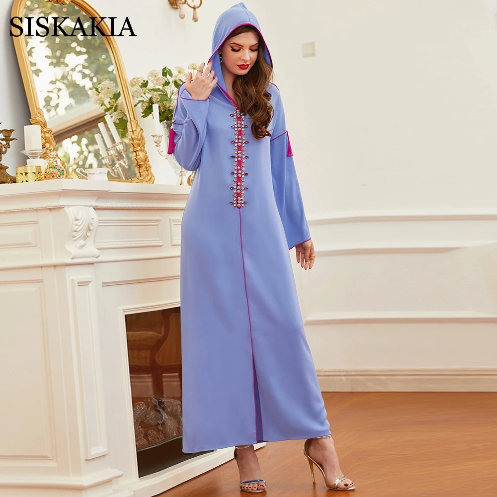 Женское платье с капюшоном Siskakia, осеннее платье для женщин, модель 2021 года, этническое платье ручной работы с бриллиантами, Марокканское пла... 
Женское платье с капюшоном Siskakia, осеннее платье для женщин, модель 2021 года, этническое платье ручной работы с бриллиантами, Марокканское пла...