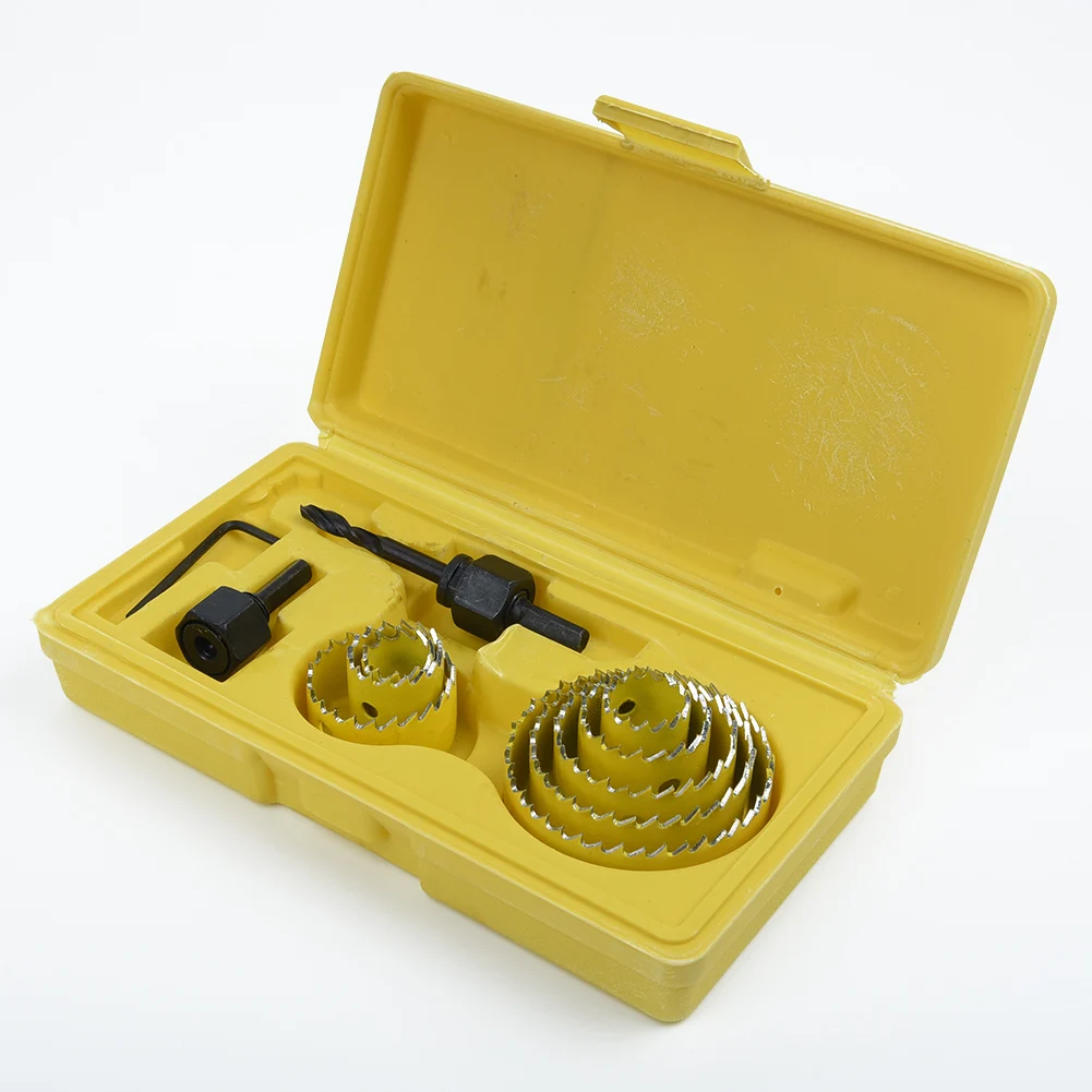 Sheet Drill Cutting Gadget Pack Working 19-64mm Carbon Steel Hole Saws Wood Metal Tool 11Pcs Parts New Quality
Sheet Drill Cutting Gadget Pack Working 19-64mm Carbon Steel Hole Saws Wood Metal Tool 11Pcs Parts New Quality