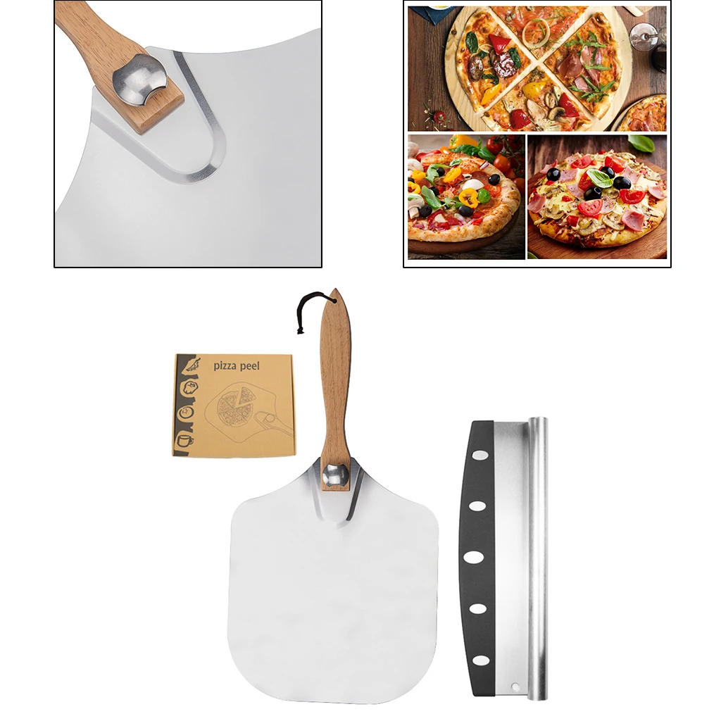 Aluminum Pizza Peel 12''x14'' and Pizza Cutter 14'' for Indoor and Outdoor Pizza Oven Homemade Pizza And Bread
Aluminum Pizza Peel 12''x14'' and Pizza Cutter 14'' for Indoor and Outdoor Pizza Oven Homemade Pizza And Bread