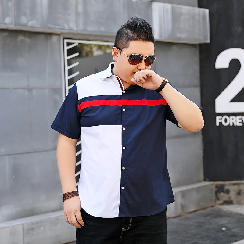 Plus plus 8XL 6XL 5XL 4XL Summer Men's Striped Shirts Short Sleeve Shirts Men Brand Clothing Male Shirts Social Loose Fit Cotton
Plus plus 8XL 6XL 5XL 4XL Summer Men's Striped Shirts Short Sleeve Shirts Men Brand Clothing Male Shirts Social Loose Fit Cotton