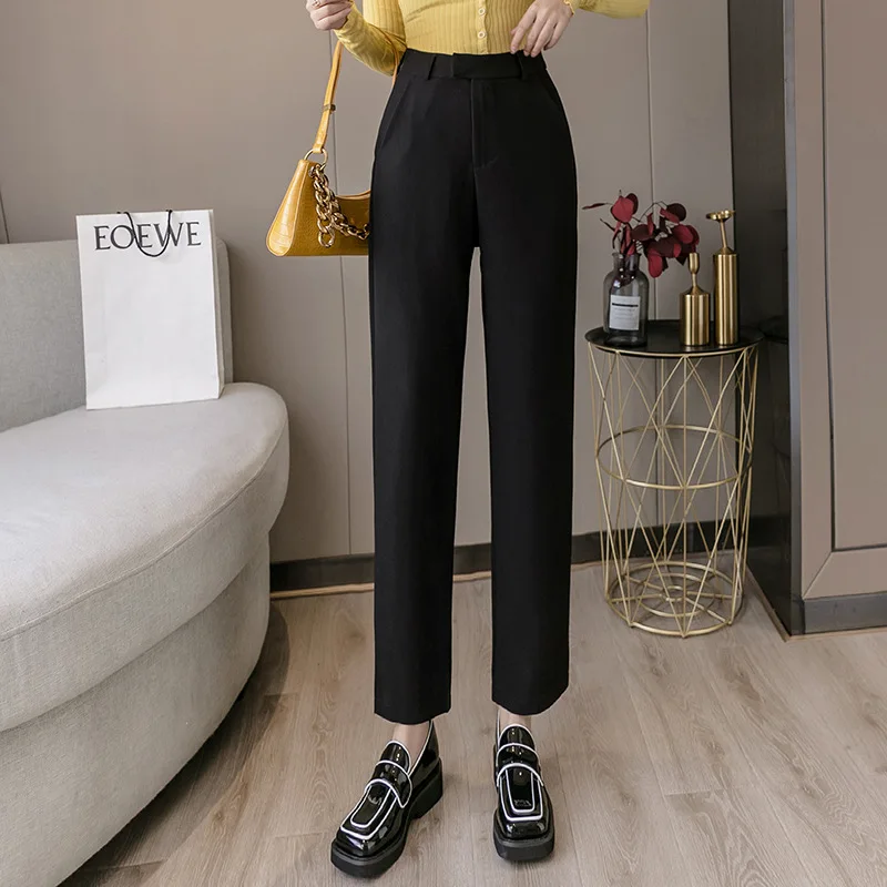 New Korean Style Women Spring Autumn Black Loose Ankle-length Pants Fashion All-match Pocket Straight Suit Trousers Streetwear
New Korean Style Women Spring Autumn Black Loose Ankle-length Pants Fashion All-match Pocket Straight Suit Trousers Streetwear