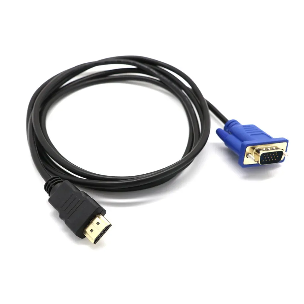 

1.8M/6FT Gold HDMI-compatible Male to VGA Male 15 Pin Video Adapter Cable 1080P 6FT For TV DVD BOX