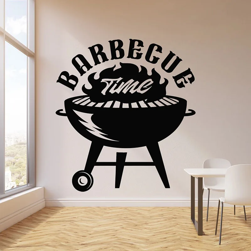 

Barbecue Time Wall Decal Cooking BBQ Food Grill Logo Door Window Vinyl Stickers Bar Restaurant Interior Decor Wallpaper Art E770