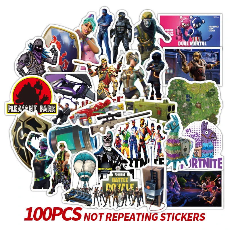 100pcs/set Not Repeat Battle Game Stickers Toys Set Travel Suitcase Trolley Case PVC Cartoon Sticker Kids Girl Birthday Gifts
100pcs/set Not Repeat Battle Game Stickers Toys Set Travel Suitcase Trolley Case PVC Cartoon Sticker Kids Girl Birthday Gifts