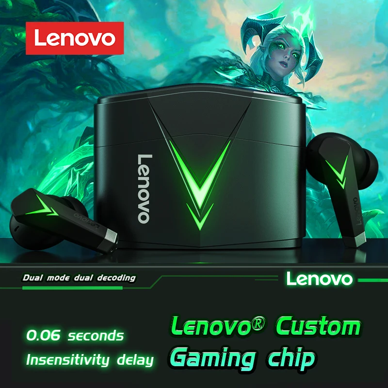 Новые продукты в наличии Lenovo LP6 Беспроводная гарнитура Bluetooth V5.0 игровые истинные