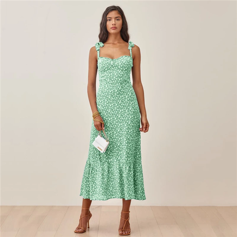 2021 Women's Summer Slip Dress Floral Printed Lace up Bow Bohemian Ruffle Dresses Sexy Backless Party Beach Midi Women Clothes
2021 Women's Summer Slip Dress Floral Printed Lace up Bow Bohemian Ruffle Dresses Sexy Backless Party Beach Midi Women Clothes