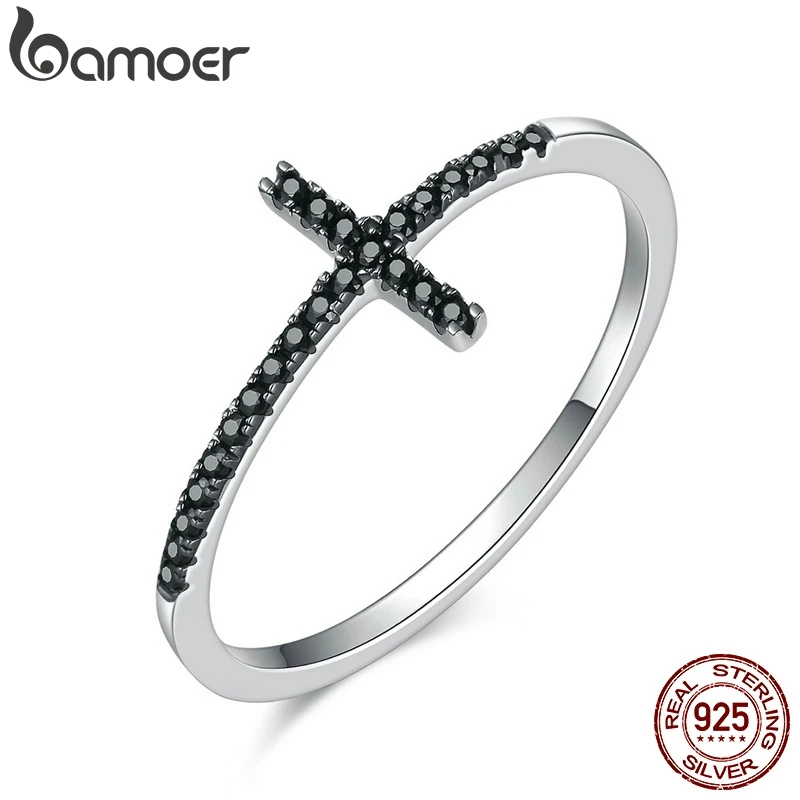 Bamoer 925 Sterling Silver Faith Cross Shape Finger Rings for Women Black Clear CZ Elegant Popular Wedding Jewelry Gift SCR067
Bamoer 925 Sterling Silver Faith Cross Shape Finger Rings for Women Black Clear CZ Elegant Popular Wedding Jewelry Gift SCR067