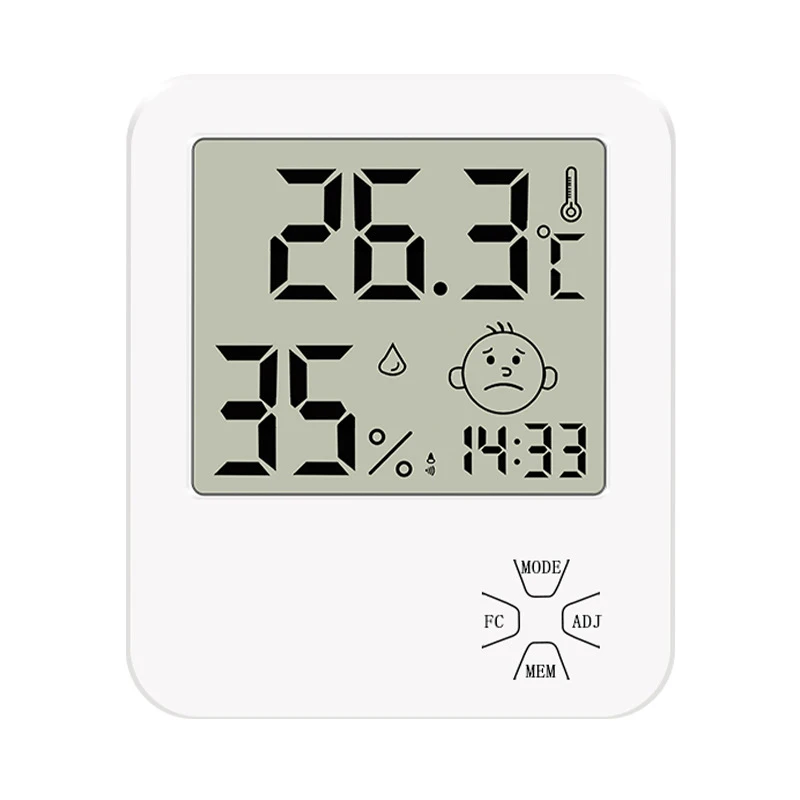 

Электронный измеритель температуры и влажности в помещении, с ЖК-дисплеем, цифровой термометр, гигрометр, метеостанция, будильник в помещен...