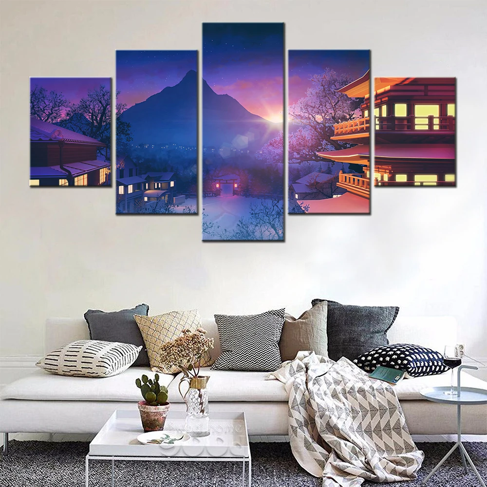 Canvas Painting 5 Piece Japanese Scenery Snow Sunset Night Modern Wall Art Decoration Posters Prints Living Room Home Pictures
Canvas Painting 5 Piece Japanese Scenery Snow Sunset Night Modern Wall Art Decoration Posters Prints Living Room Home Pictures