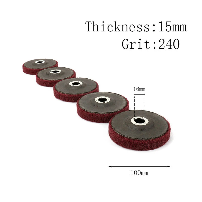 Buffing Polishing Wheels Pad Flap Grinding 5pcs Nylon fiber Rust removal 240 grit 100x16Mm
Buffing Polishing Wheels Pad Flap Grinding 5pcs Nylon fiber Rust removal 240 grit 100x16Mm