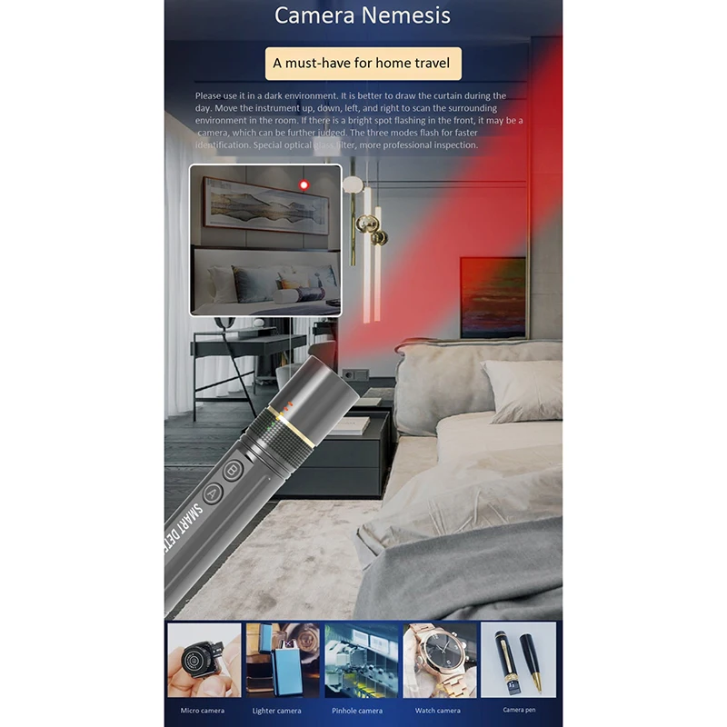 Camera Detector GPS Signal Wireless Detector Bug Finder for Anti-Sneak Anti-Eavesdropping Anti-Candid
Camera Detector GPS Signal Wireless Detector Bug Finder for Anti-Sneak Anti-Eavesdropping Anti-Candid