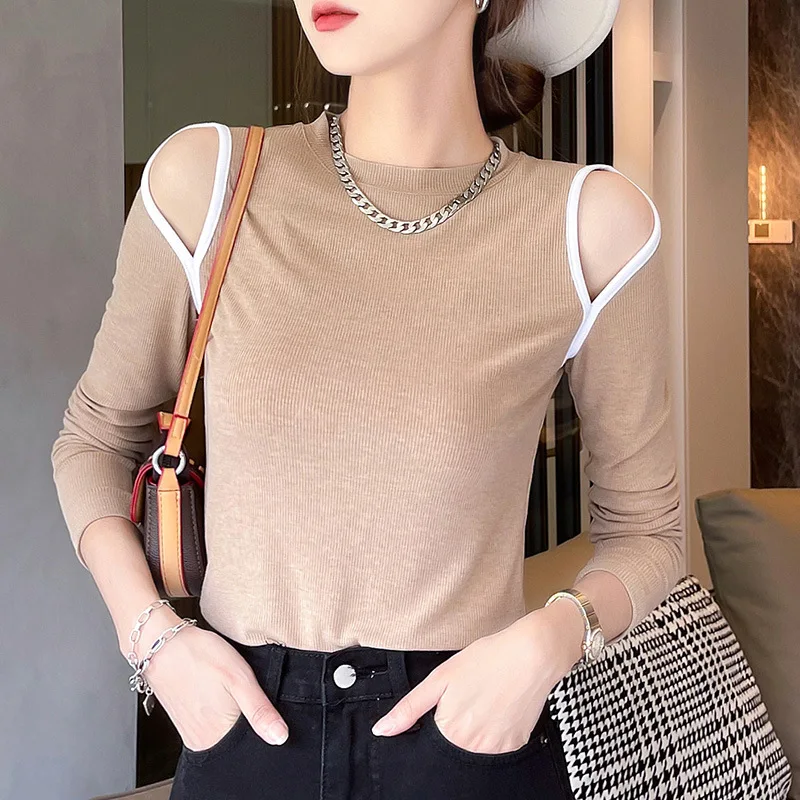 Casual Solid Stretch Women T Shirt Long Sleeve Autumn Cozy Slim Fit Streetwear Shoulder Hollow Out Tops Ladies 2021 Basic
Casual Solid Stretch Women T Shirt Long Sleeve Autumn Cozy Slim Fit Streetwear Shoulder Hollow Out Tops Ladies 2021 Basic