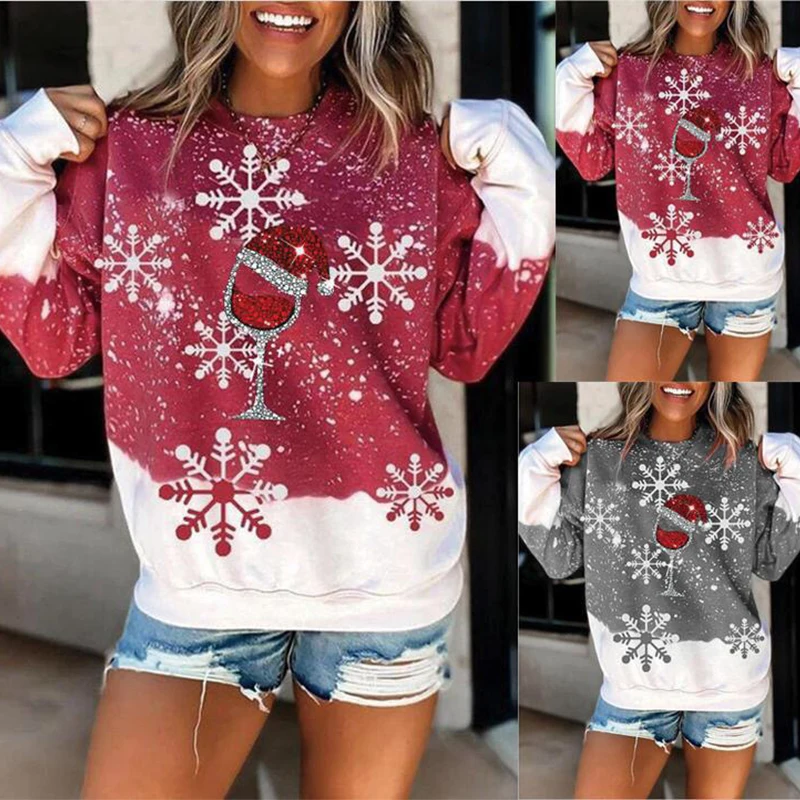 Women's Thick Knitted Long-sleeved Clothes Round Neck Pullover Snowflake Print Sweater Christmas Style Ladies Winter Loose Top
Women's Thick Knitted Long-sleeved Clothes Round Neck Pullover Snowflake Print Sweater Christmas Style Ladies Winter Loose Top