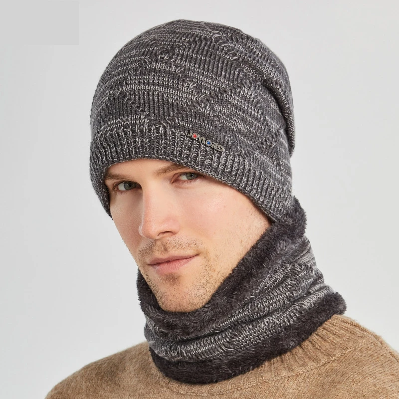 Autumn Winter Hat Men's Knitted Wool Hat Warm Scarf Two-Piece Set Winter Men's Ear Protection Cycling Beanies Solid Color Cap
Autumn Winter Hat Men's Knitted Wool Hat Warm Scarf Two-Piece Set Winter Men's Ear Protection Cycling Beanies Solid Color Cap