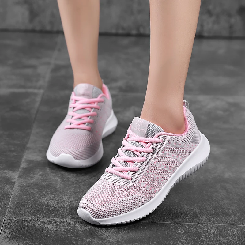 Fashion Lace-up Women Sneakers Breathable Mesh Pink Platform Ladies Shoes Trend Comfortable Sneakers Women Flat Shoes Size 35-42
Fashion Lace-up Women Sneakers Breathable Mesh Pink Platform Ladies Shoes Trend Comfortable Sneakers Women Flat Shoes Size 35-42