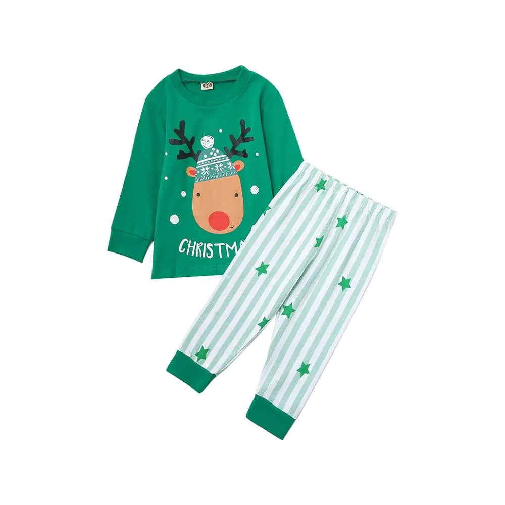 Zhongda детский праздничный костюм Рождественский зеленый штаны со звездами в