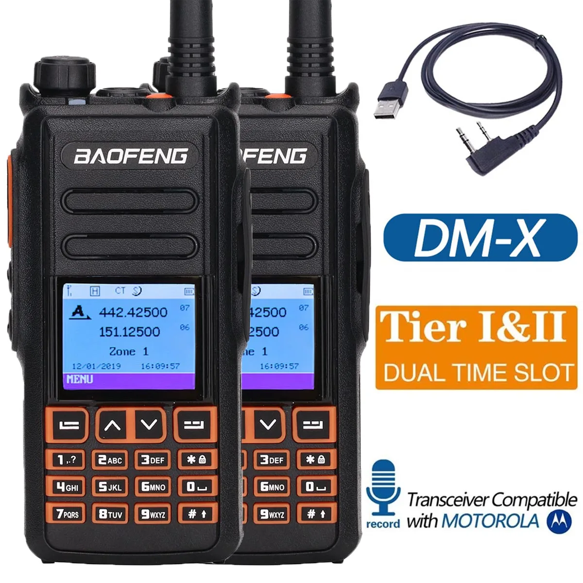 2 шт. 2020 Baofeng обновление DM 1702 Walkie Talkie X GPS DMR цифровое/аналоговое радио Двойное время