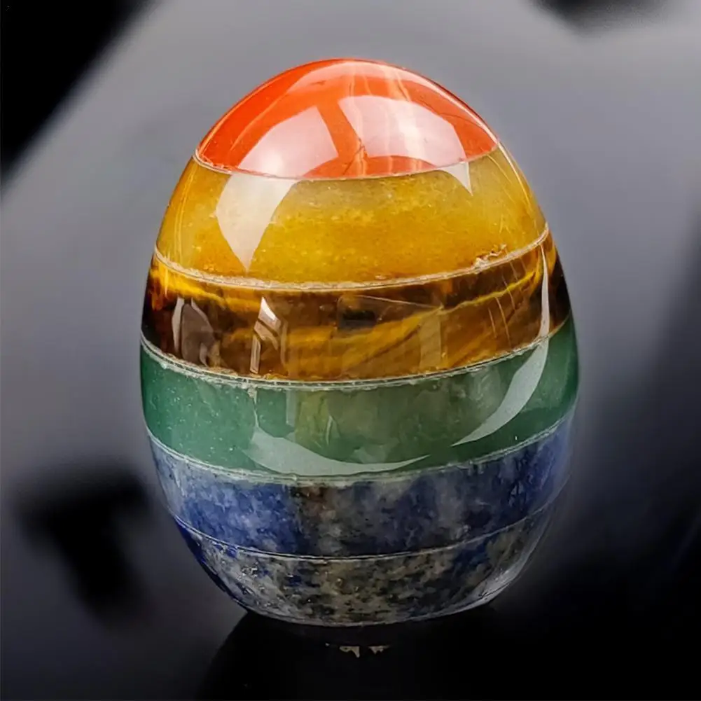 

Красочные Овальные чакры в форме яйца, хрустальный шар, высокое качество, лечебный камень, глянцевая плитка, 1 шт., украшение