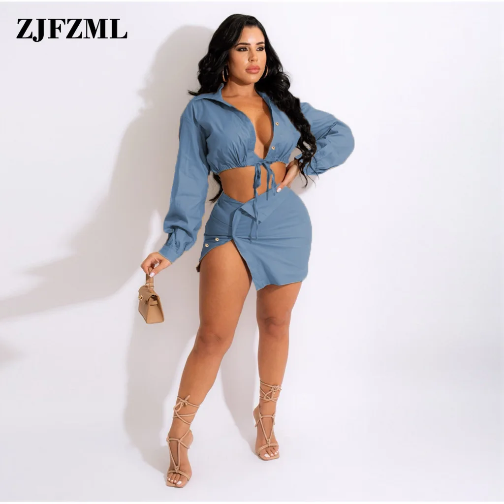 Office Lady Solid Two Piece Dress Sets Women's Clothing Turn Down Collar Long Sleeve Crop Shirt+side Split Buttons Sheath Skirts
Office Lady Solid Two Piece Dress Sets Women's Clothing Turn Down Collar Long Sleeve Crop Shirt+side Split Buttons Sheath Skirts