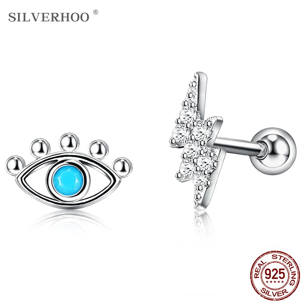 SILVERHOO 925 Sterling Silver Stud Earrings Demon Eyes Irregular Earring For Women Cute Lightning Charming Wedding Fine Jewelry
SILVERHOO 925 Sterling Silver Stud Earrings Demon Eyes Irregular Earring For Women Cute Lightning Charming Wedding Fine Jewelry