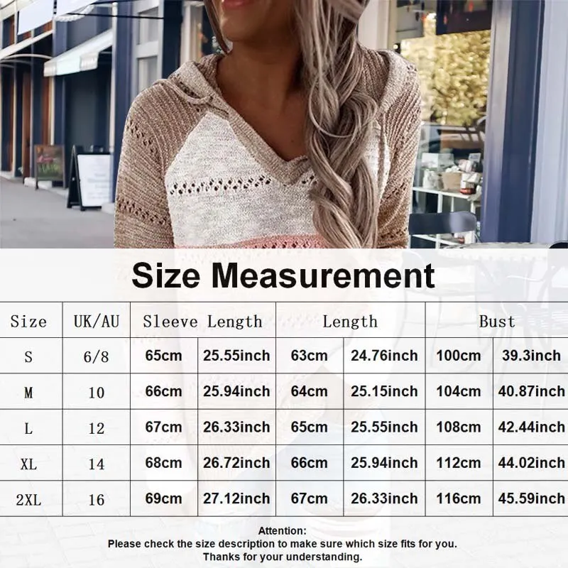 2020 Autumn Winter Knitted Sweaters Women V-neck Long Sleeve Hollow Out Pullovers Hooded Top Pullovers Warm Striped Sweater 2XL 
2020 Autumn Winter Knitted Sweaters Women V-neck Long Sleeve Hollow Out Pullovers Hooded Top Pullovers Warm Striped Sweater 2XL