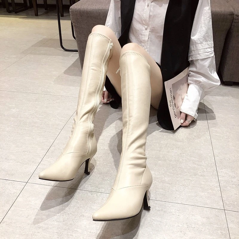 Women's Shoes New 2021 Autumn Winter High Heels Fashion Women Boots Pointed Toe Knee-length Gladiator Femme Boots Designer Mujer
Women's Shoes New 2021 Autumn Winter High Heels Fashion Women Boots Pointed Toe Knee-length Gladiator Femme Boots Designer Mujer