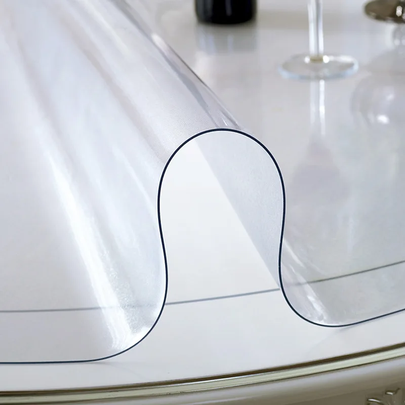 Скатерть из мягкого стекла и силикона водонепроницаемая круглая кухонная