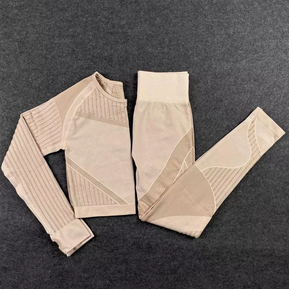 New Hollow Out Seamless Mesh Quick-drying Yoga Set Sport Outfits Women Leggings Workout Gym Suit Striped Fitness Sport Sets
New Hollow Out Seamless Mesh Quick-drying Yoga Set Sport Outfits Women Leggings Workout Gym Suit Striped Fitness Sport Sets