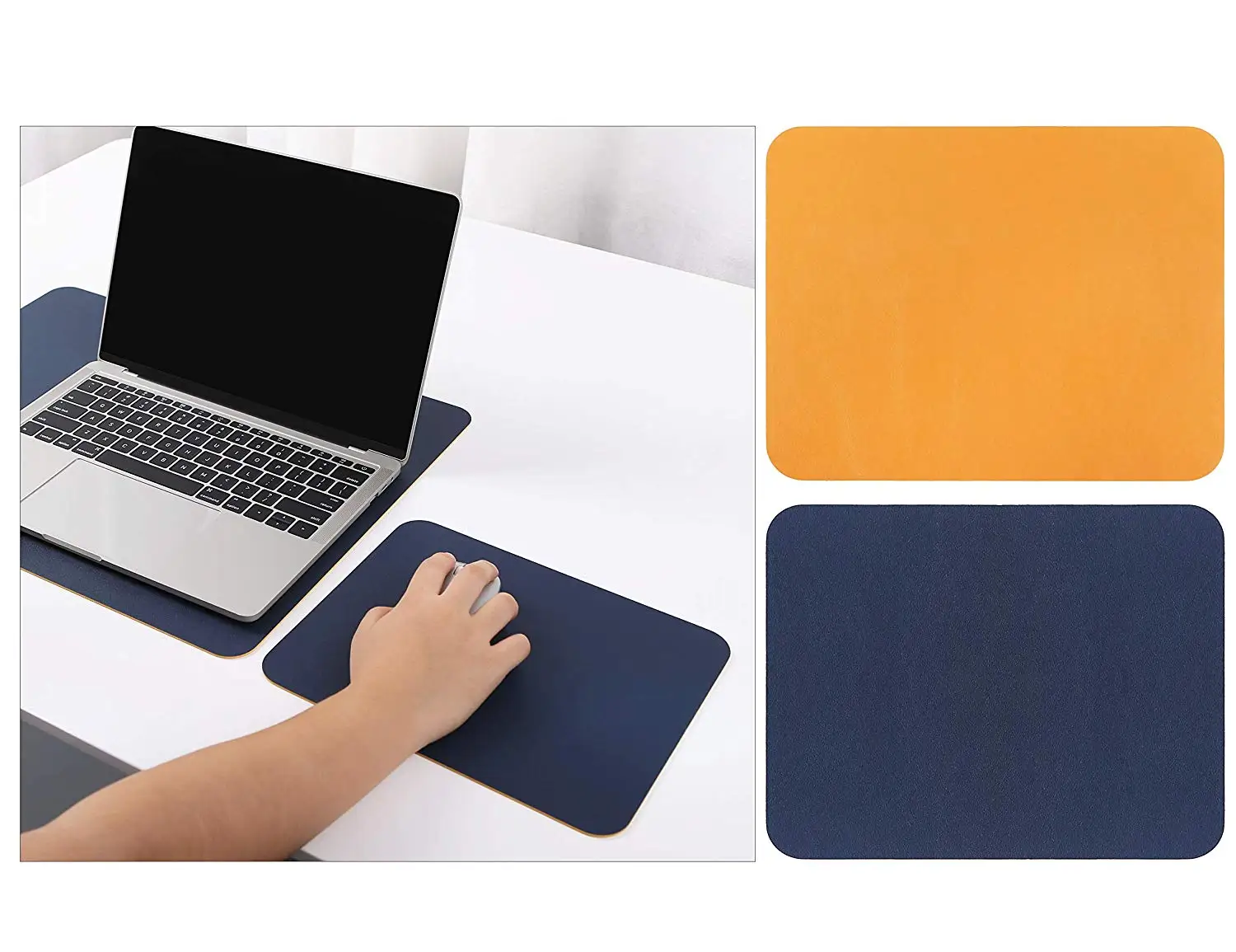 2 Pack of Mouse Pad, YSAGi Leather Desk mat Laptop Desk pad Computer Desk Mousepad Office Accessory Gift Set (Dark Blue)
2 Pack of Mouse Pad, YSAGi Leather Desk mat Laptop Desk pad Computer Desk Mousepad Office Accessory Gift Set (Dark Blue)