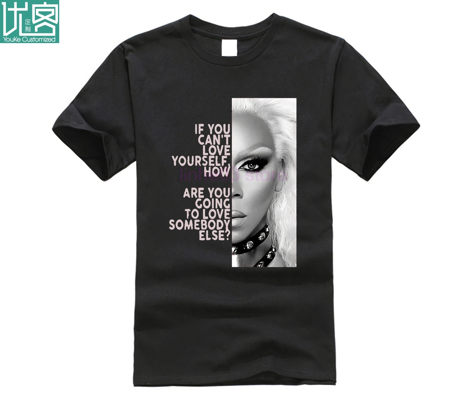 RuPaul Text Portrait Футболка мужская Новейшие Уникальные футболки крутые на заказ