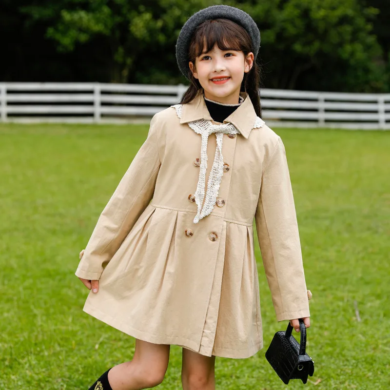 Girls Khaki Trench Coat 2021 Fall New Kids Windbreak 2 pieces Lace Shawl Double Breasted Coat Korean Girl Clothes 8 10 12
Girls Khaki Trench Coat 2021 Fall New Kids Windbreak 2 pieces Lace Shawl Double Breasted Coat Korean Girl Clothes 8 10 12