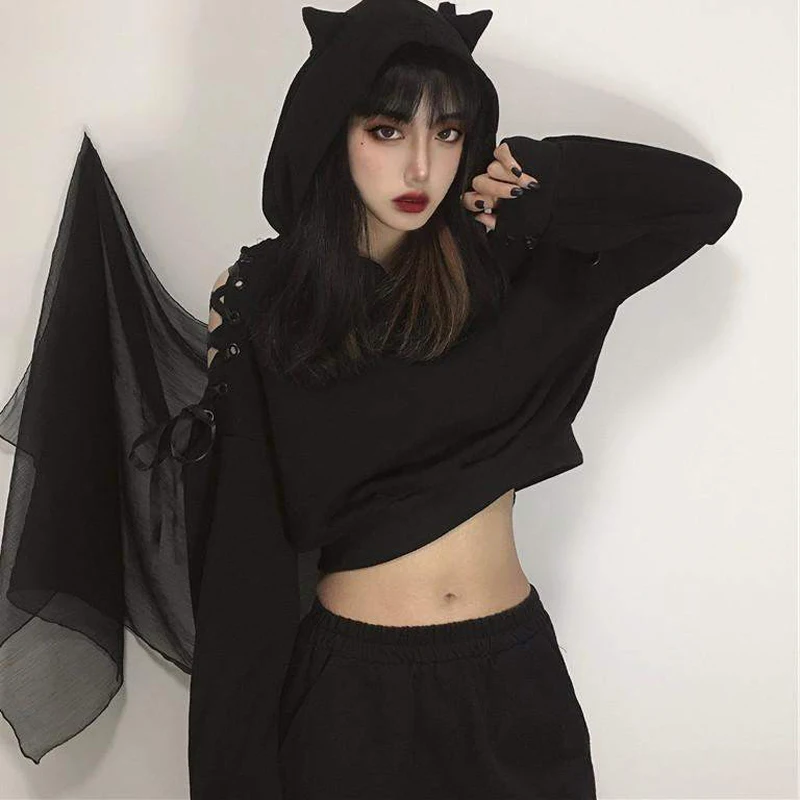 Autumn Hollow Out Shoulder Strap Ear Hooded Sweatshirts Female Winter Long sleeve Gothic Street Style Pullovers Women Hoodies
Autumn Hollow Out Shoulder Strap Ear Hooded Sweatshirts Female Winter Long sleeve Gothic Street Style Pullovers Women Hoodies