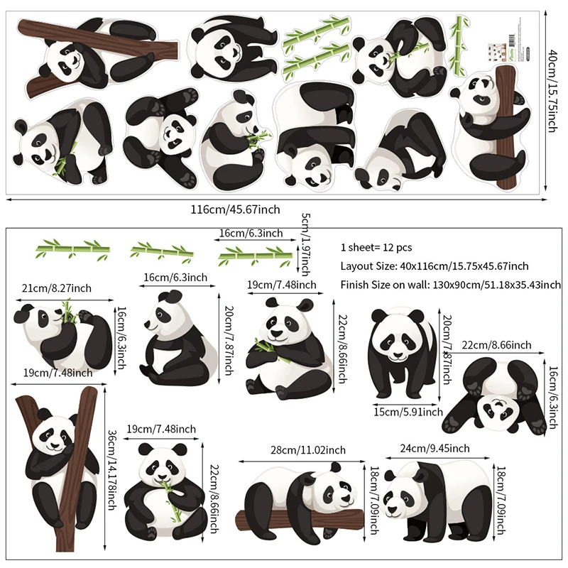 Wall Stickers Multi-style cute panda stickers Zoo/kindergarten/childrens room decoration stickers Environmentally friendly PVC
Wall Stickers Multi-style cute panda stickers Zoo/kindergarten/childrens room decoration stickers Environmentally friendly PVC