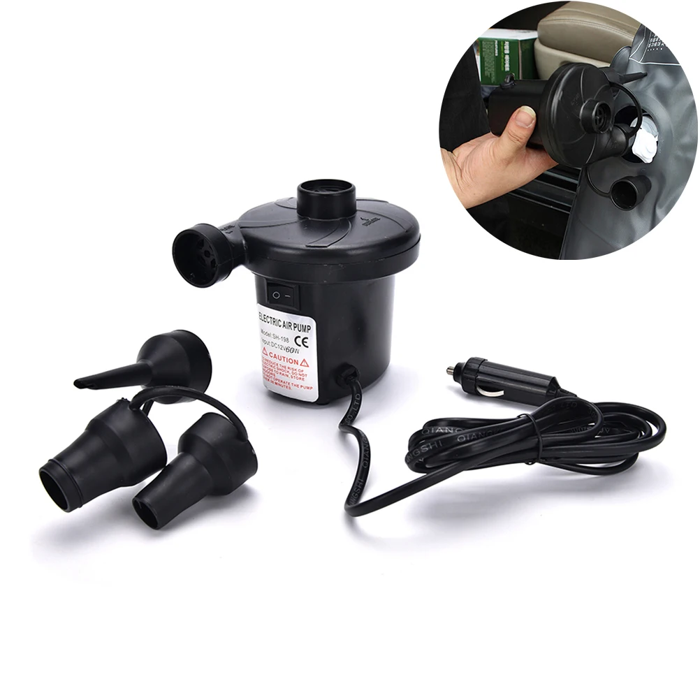 12V Car Inflatable Pump Car Auto DC Electric Air Pump Inflator + 3 Nozzles AirBed Mattress Boat High Quality
12V Car Inflatable Pump Car Auto DC Electric Air Pump Inflator + 3 Nozzles AirBed Mattress Boat High Quality